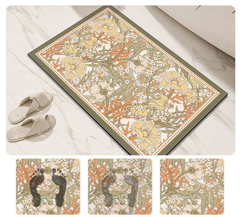 Tapis de Bain Ultra Absorbant en Diatomite pieds