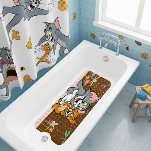 Tapis de Bain Vintage Tom et Jerry  sol bleu 