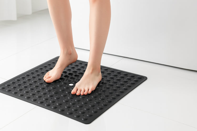 Tapis de Douche Antidérapant noir pieds 