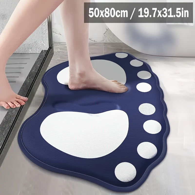 Tapis de Salle de Bain Antidérapant en Flanelle avec Motif de Pattes  50cm 