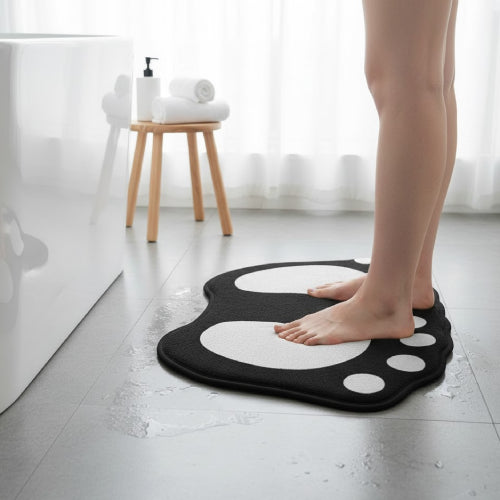 Tapis de Salle de Bain Antidérapant en Flanelle avec Motif de Pattes baignoire 