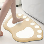 Tapis de Salle de Bain Antidérapant en Flanelle avec Motif de Pattes - Vignette | Douceur De Bain