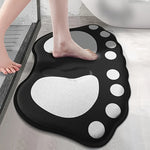 Tapis de Salle de Bain Antidérapant en Flanelle avec Motif de Pattes - Vignette | Douceur De Bain