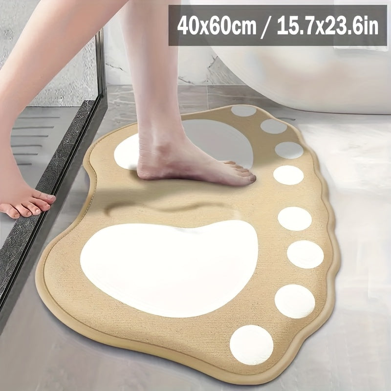 Tapis de Salle de Bain Antidérapant en Flanelle avec Motif de Pattes pieds 