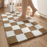 Tapis de Salle de Bain à Carreaux Absorbant Premium - Vignette | Douceur De Bain