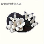 Tapis de Salle de Bain Haut de Gamme Artistique à Motif Papillon Floral - Vignette | Douceur De Bain