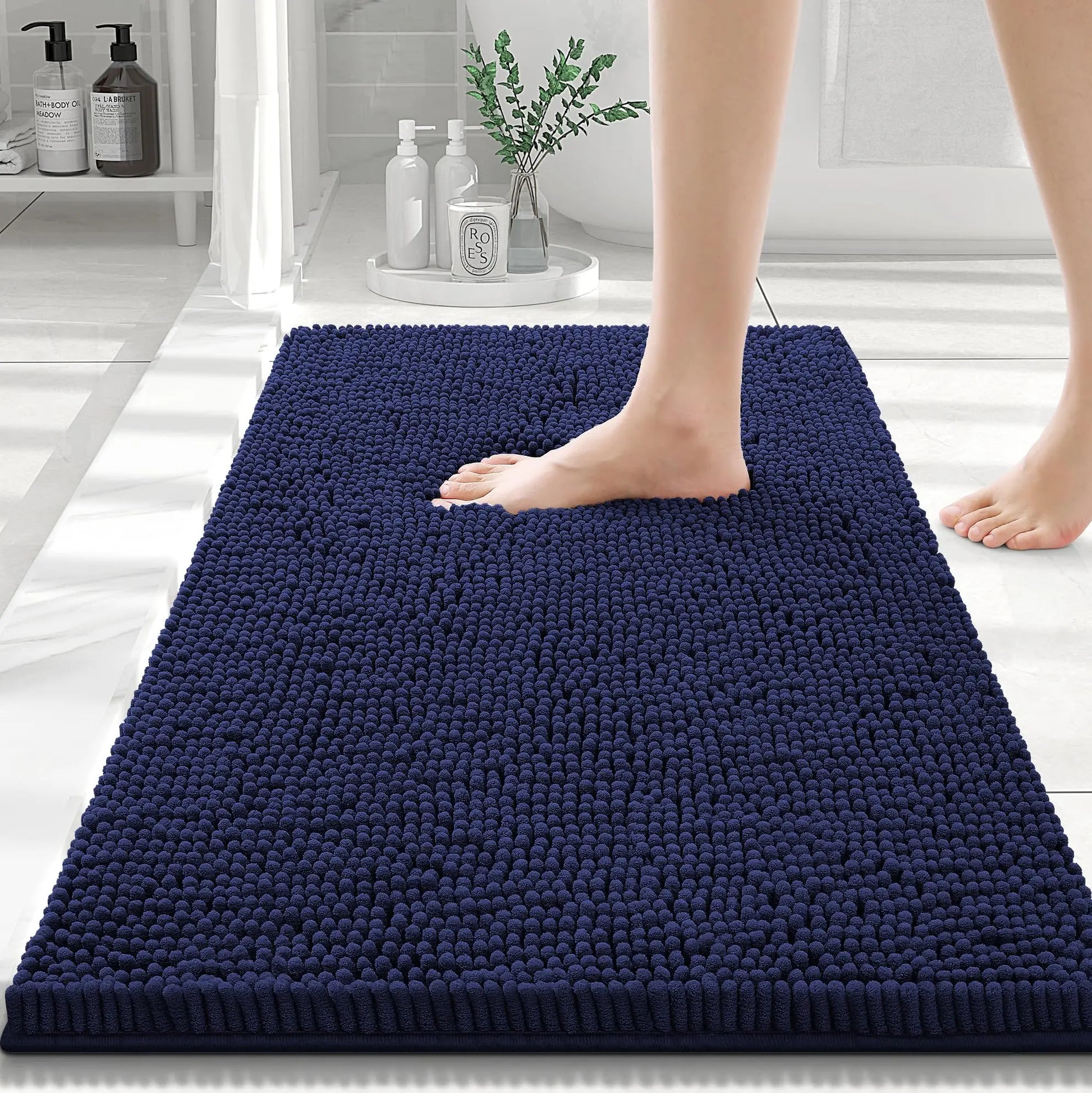 Tapis de bain 60X90 bleu foncé