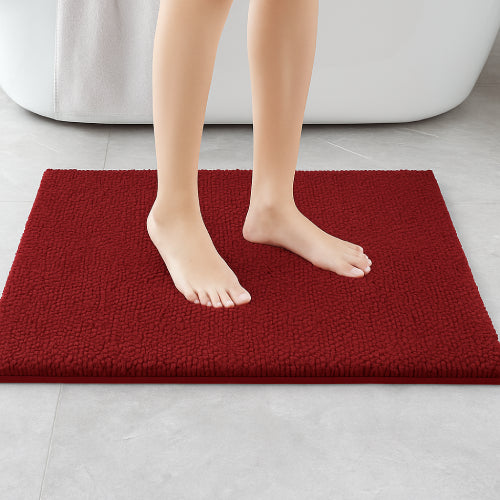 Tapis de bain 60X90 rouge pieds 