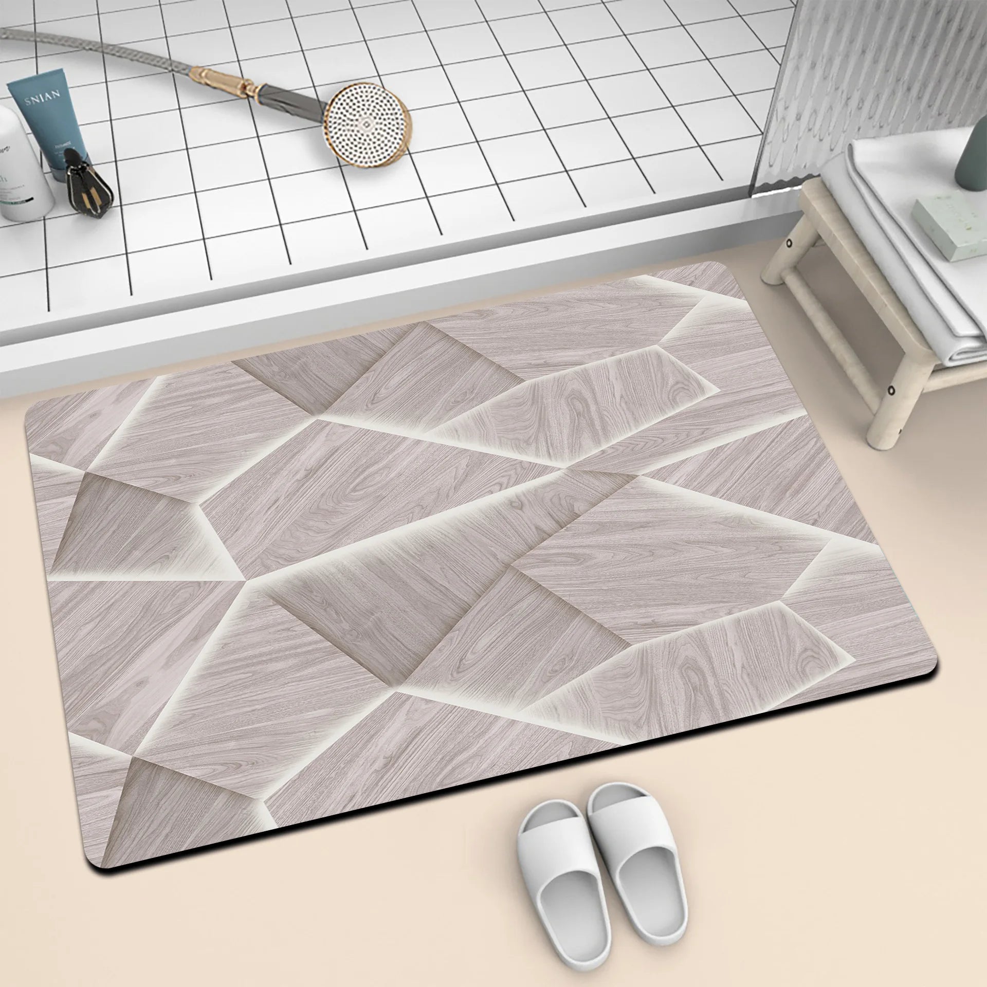Tapis de bain Design Architectural gris 
