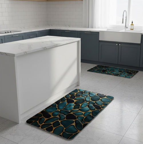 Tapis de bain Galets Luxe vert 