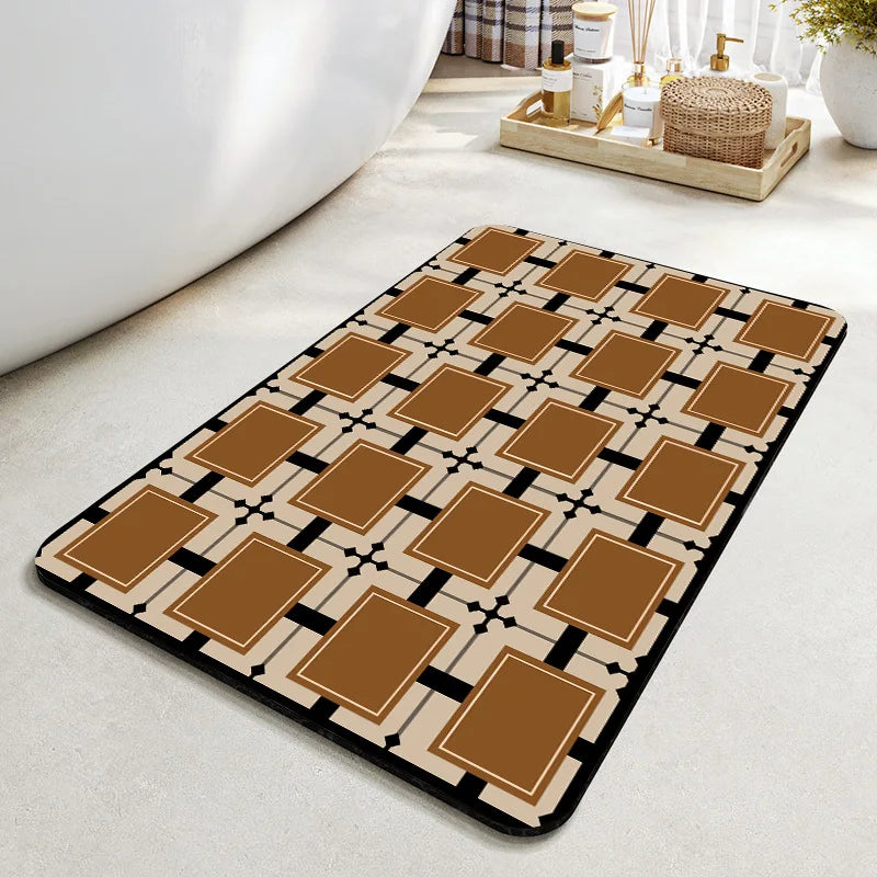 Tapis de bain GeoDesign marron 