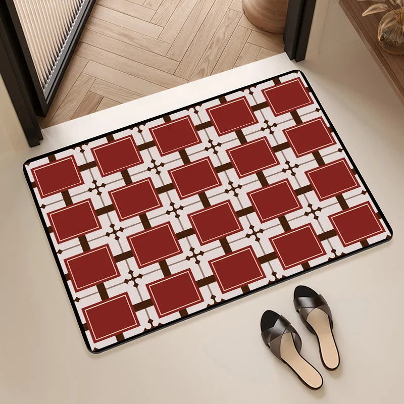 Tapis de bain GeoDesign rouge 