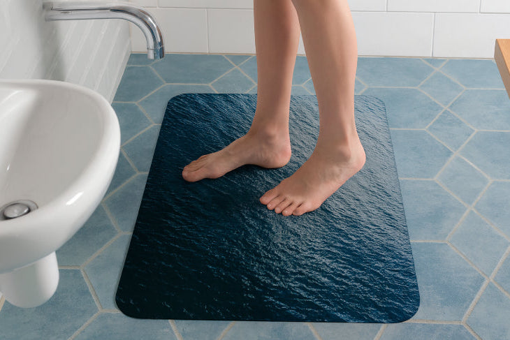 Tapis de bain H2o bleu pieds 