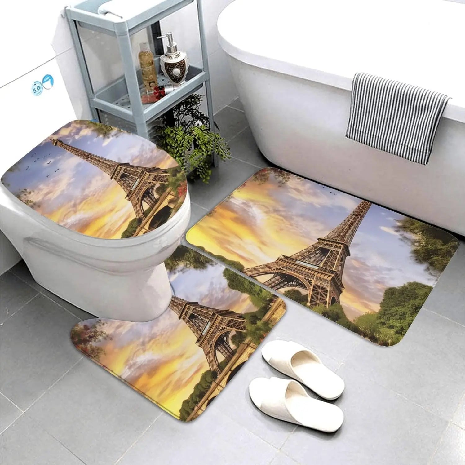 Tapis de bain Paris Tour Eiffel baignoire
