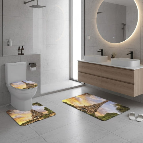 Tapis de bain Paris Tour Eiffel lavabo 