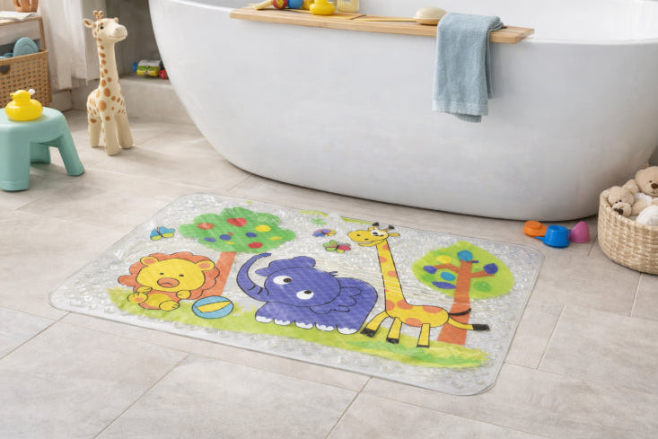 Tapis de bain Sophie la girafe  éléphant lion 