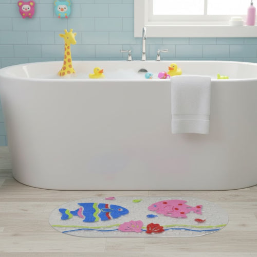 Tapis de bain Sophie la girafe  poissons 