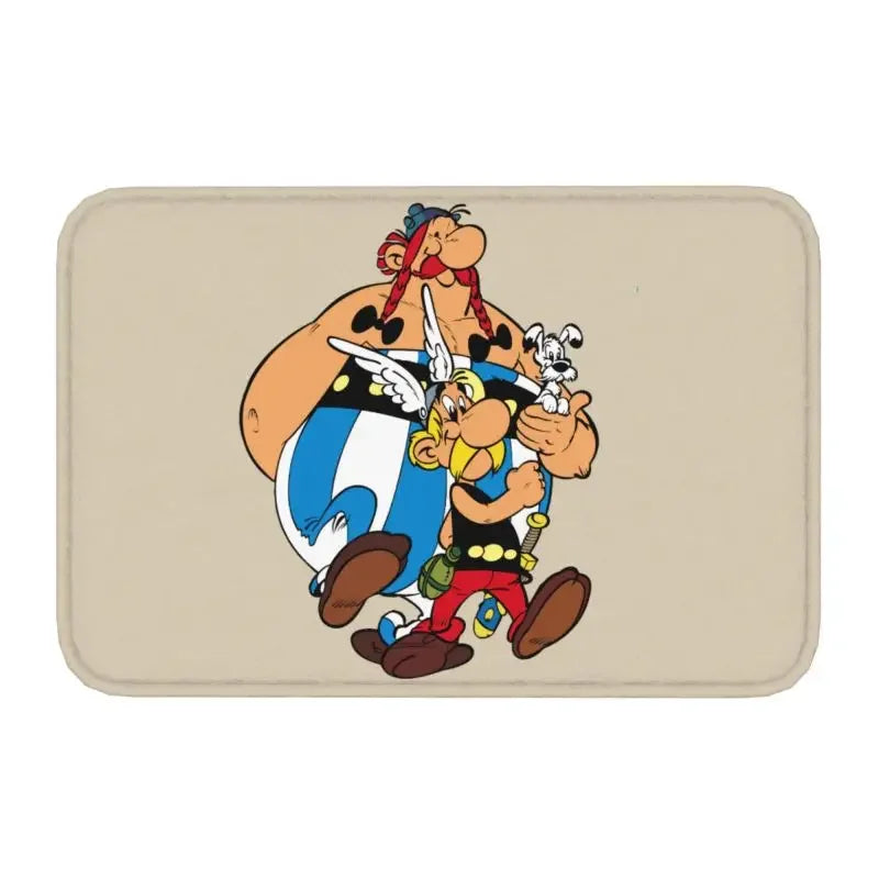 Tapis de bain antidérapant Astérix et Obélix  camel 