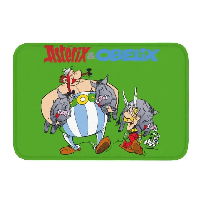 Tapis de bain antidérapant Astérix et Obélix cochon 