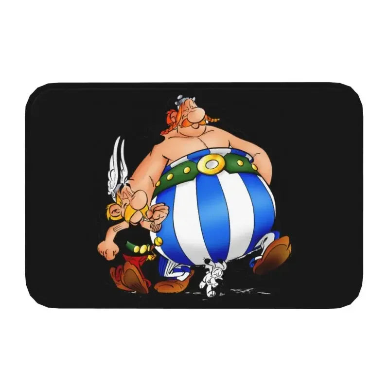 Tapis de bain antidérapant Astérix et Obélix  fond blanc 