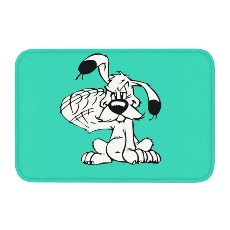 Tapis de bain antidérapant Astérix et Obélix  vert chien 