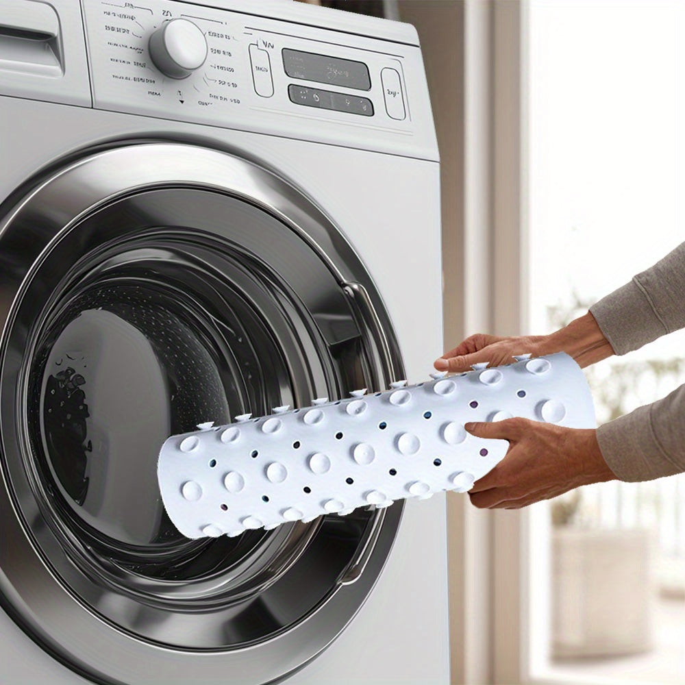 Tapis de bain antidérapant avec ventouses design bleu   lavable
