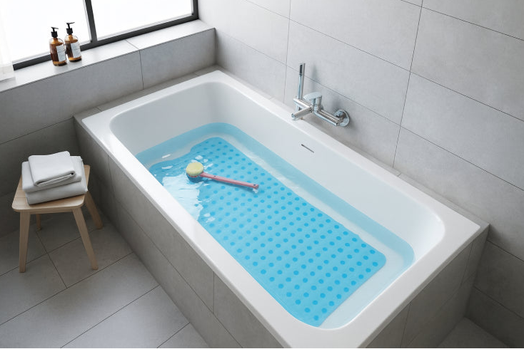Tapis de bain antidérapant baignoire tabouret 