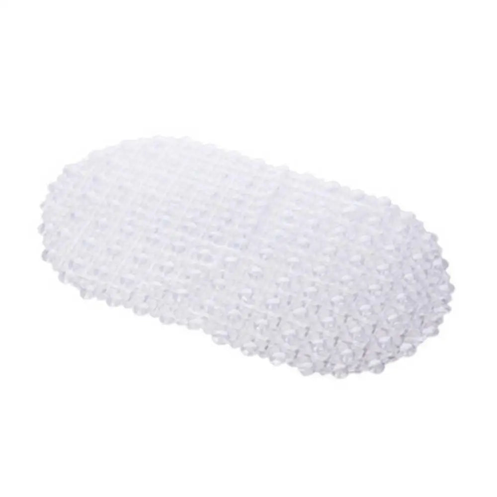 Tapis de bain antidérapant en PVC transparent pour salle de bain pliable blanc