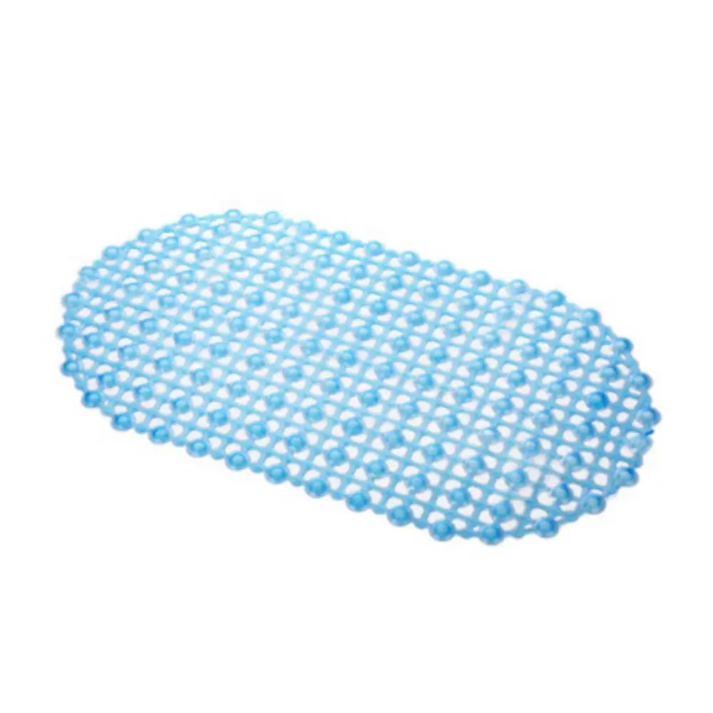 Tapis de bain antidérapant en PVC transparent pour salle de bain pliable bleu