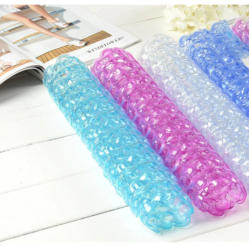 Tapis de bain antidérapant en PVC transparent pour salle de bain pliable multicolores