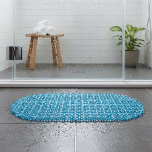 Tapis de bain antidérapant en PVC transparent pour salle de bain pliable  vitre 