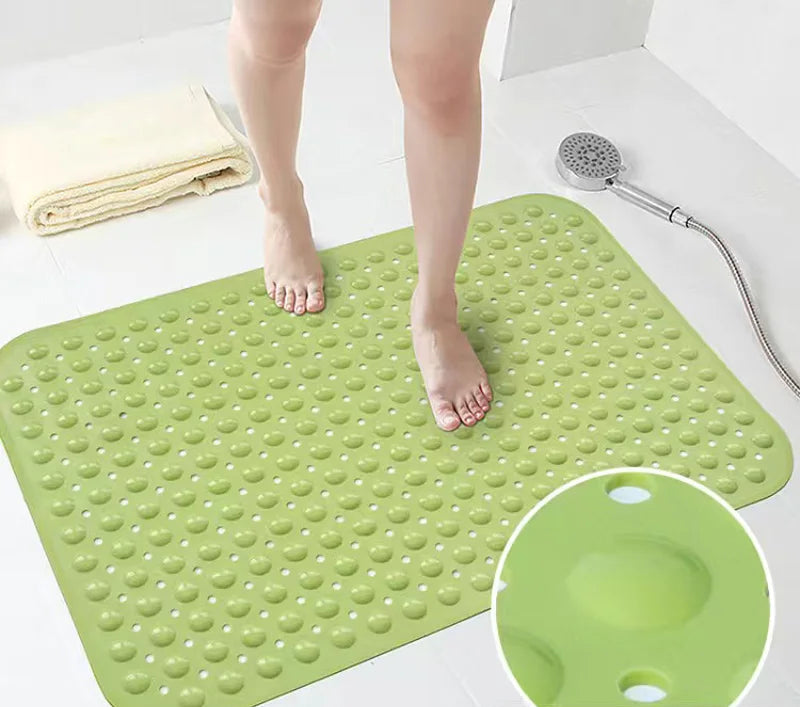Tapis de bain antidérapant grande taille vert pied