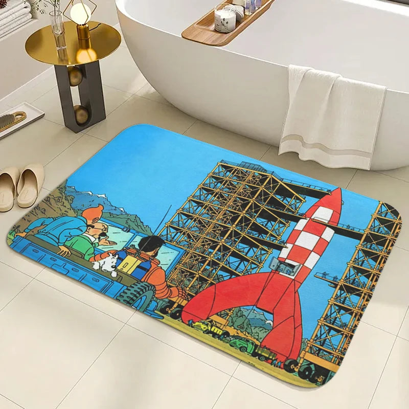 Tapis de bain antidérapant les histoires de Tintin