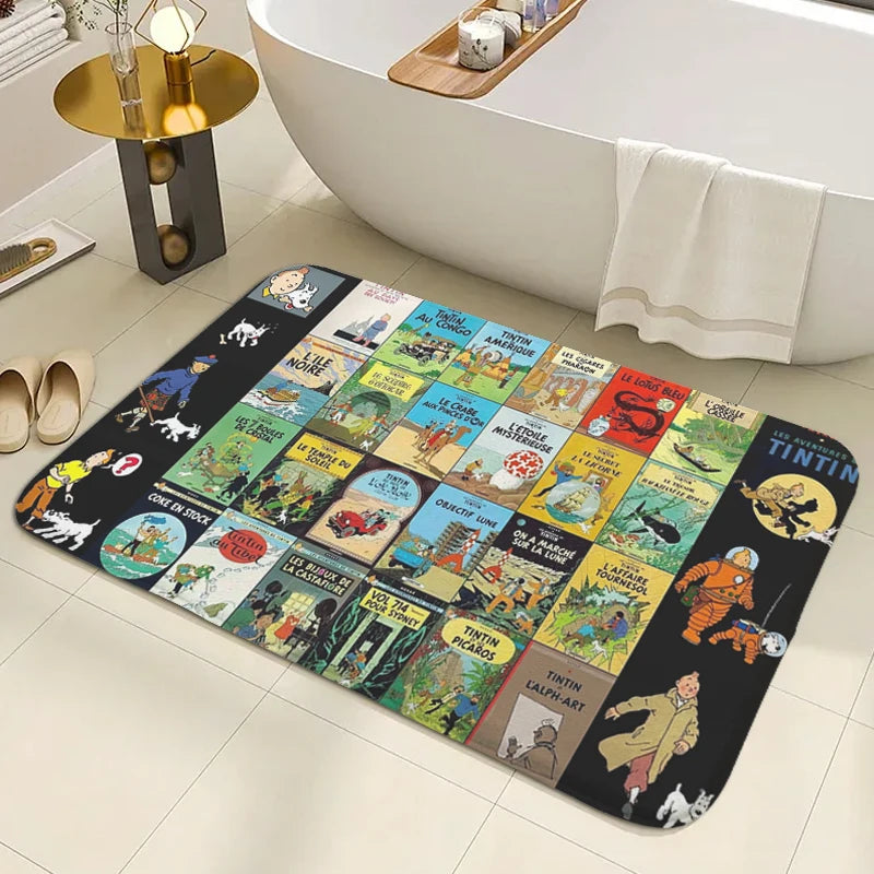 Tapis de bain antidérapant les histoires de Tintin  multi 