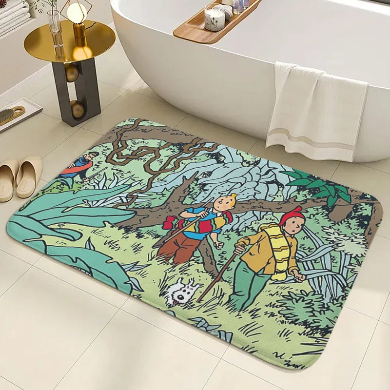 Tapis de bain antidérapant les histoires de Tintin  randonnée 