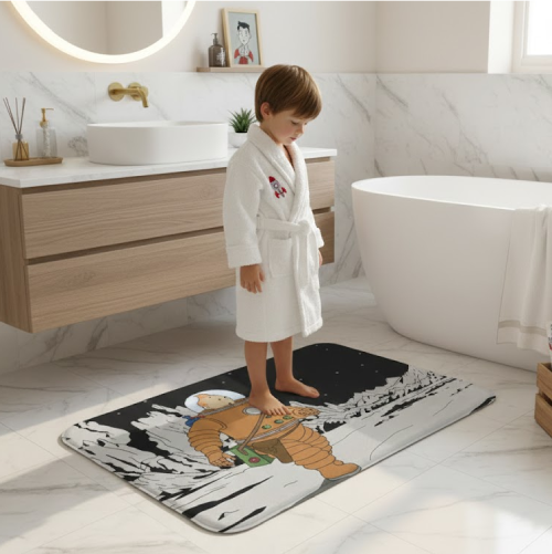 Tapis de bain antidérapant les histoires de Tintin sol 