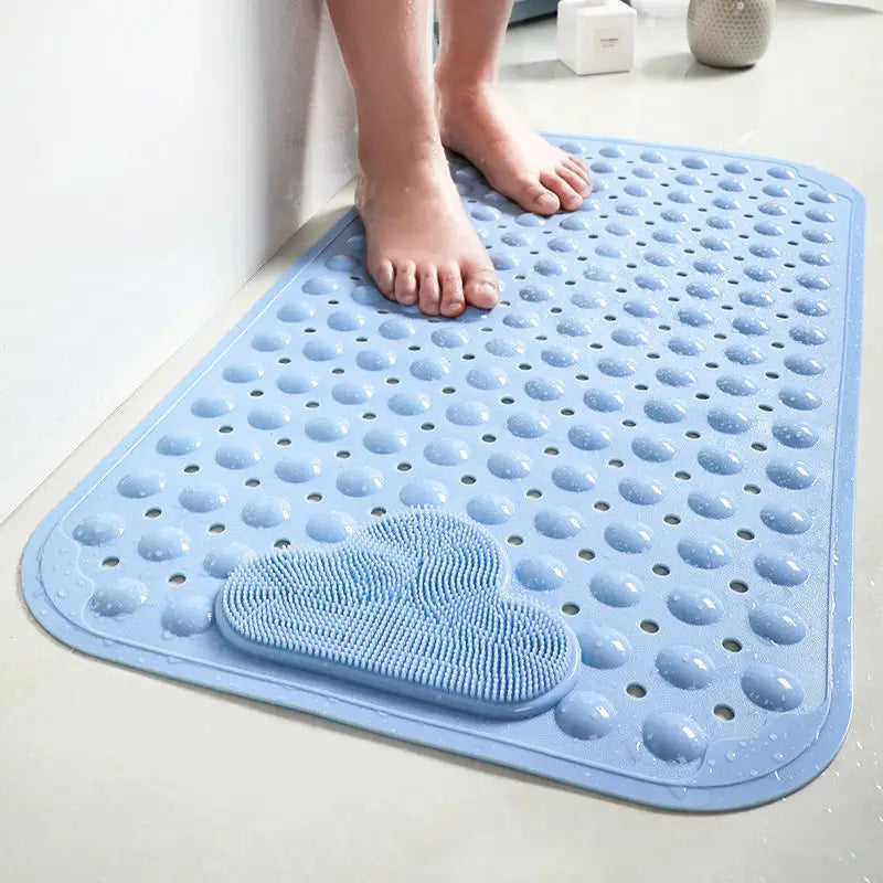 Tapis de bain antidérapant massage bleu 