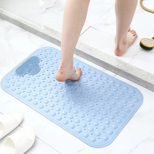 Tapis de bain antidérapant massage bleu pieds 