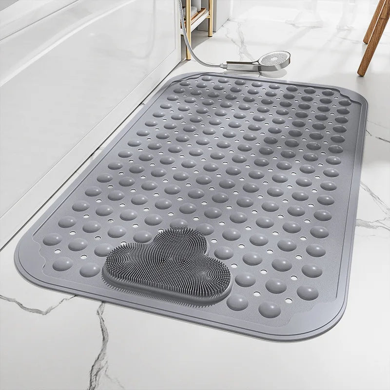 Tapis de bain antidérapant massage gris 