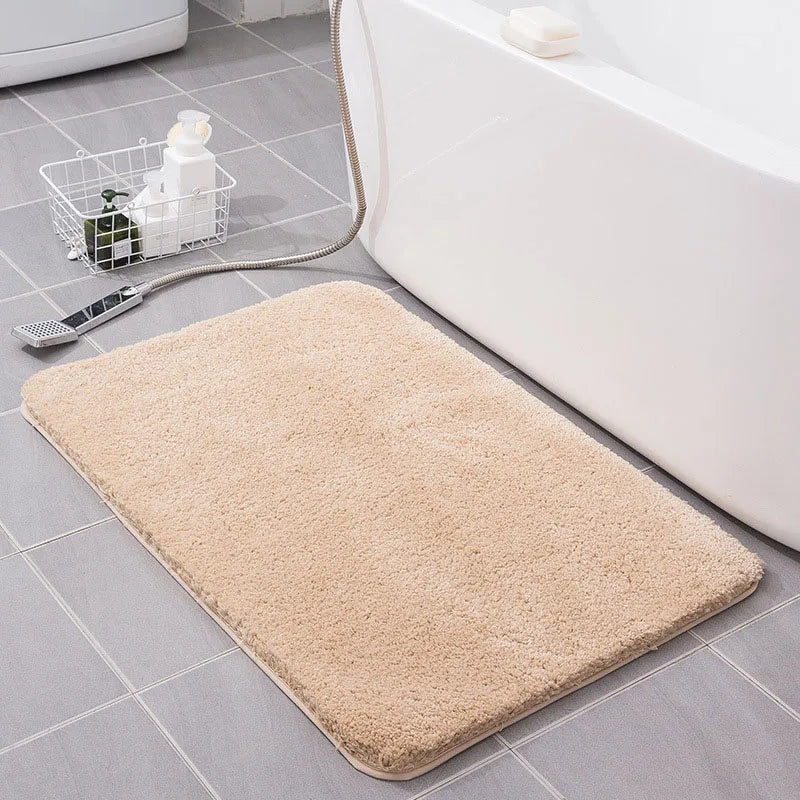 Tapis de bain antidérapant rose beige