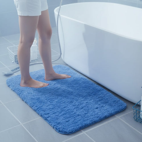 Tapis de bain antidérapant rose bleu pieds 