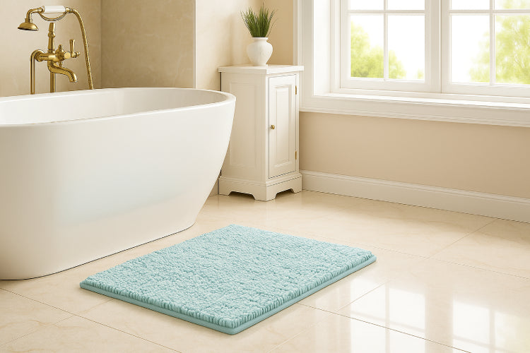 Tapis de bain antidérapant xxl bleu profond 