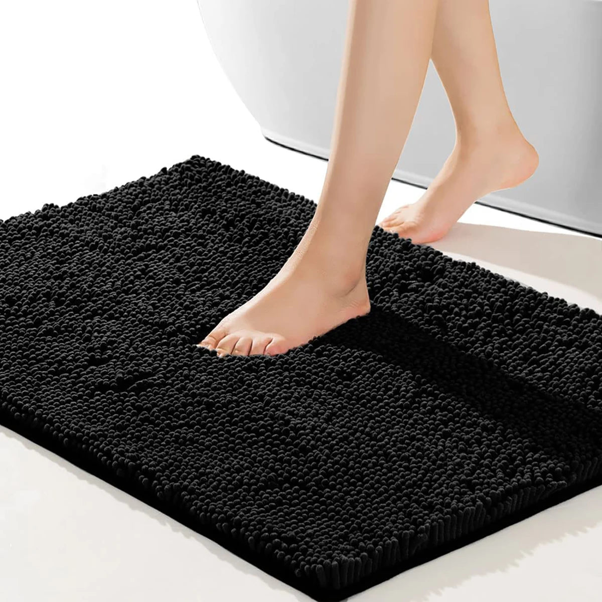 Tapis de bain antidérapant xxl noir pied