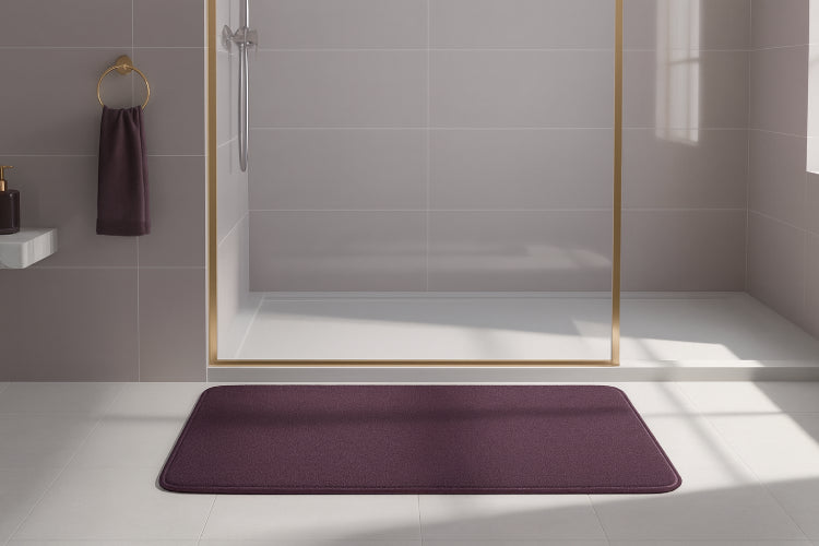 Tapis de bain aubergine vitre 