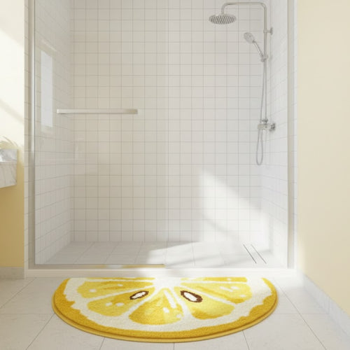 Tapis de bain avocat citron jaune 