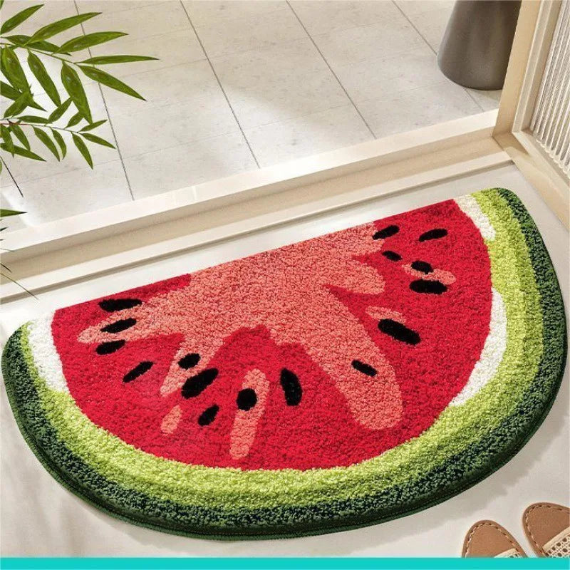 Tapis de bain avocat rouge