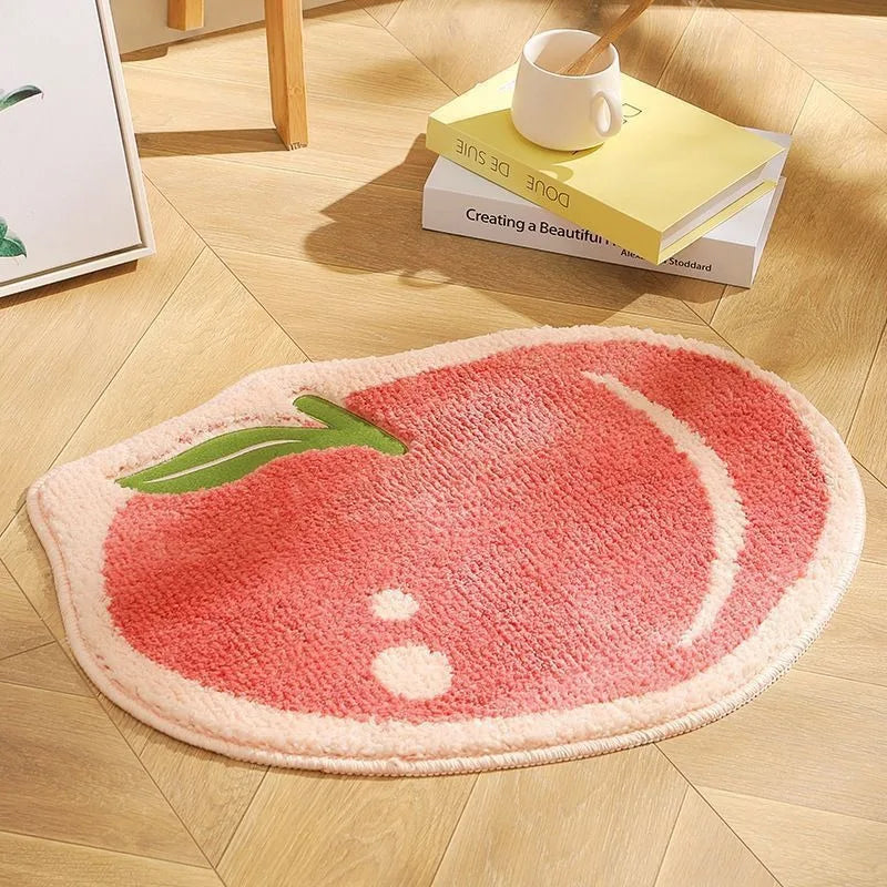 Tapis de bain avocat rouge rosé