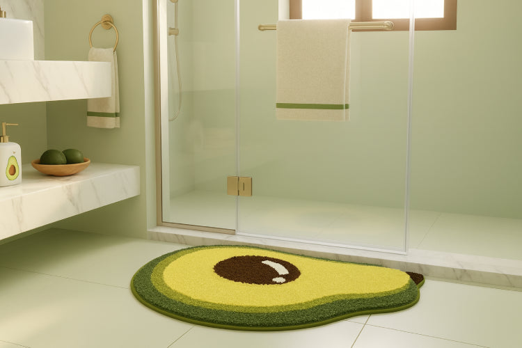 Tapis de bain avocat vitre 