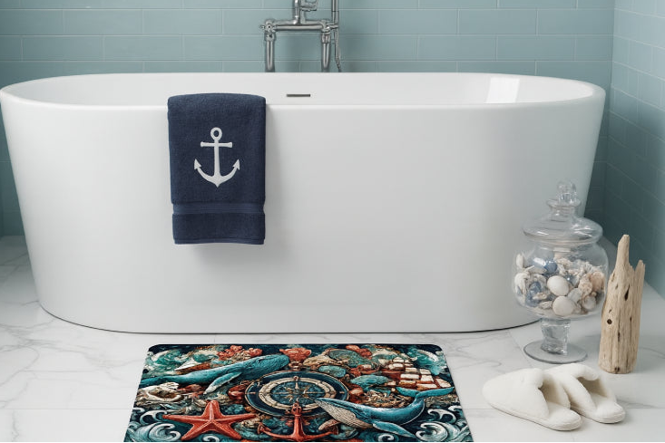 Tapis de bain baleine chaussures 