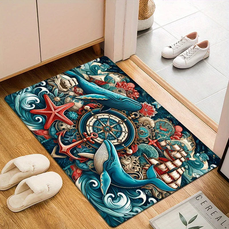 Tapis de bain baleine porte